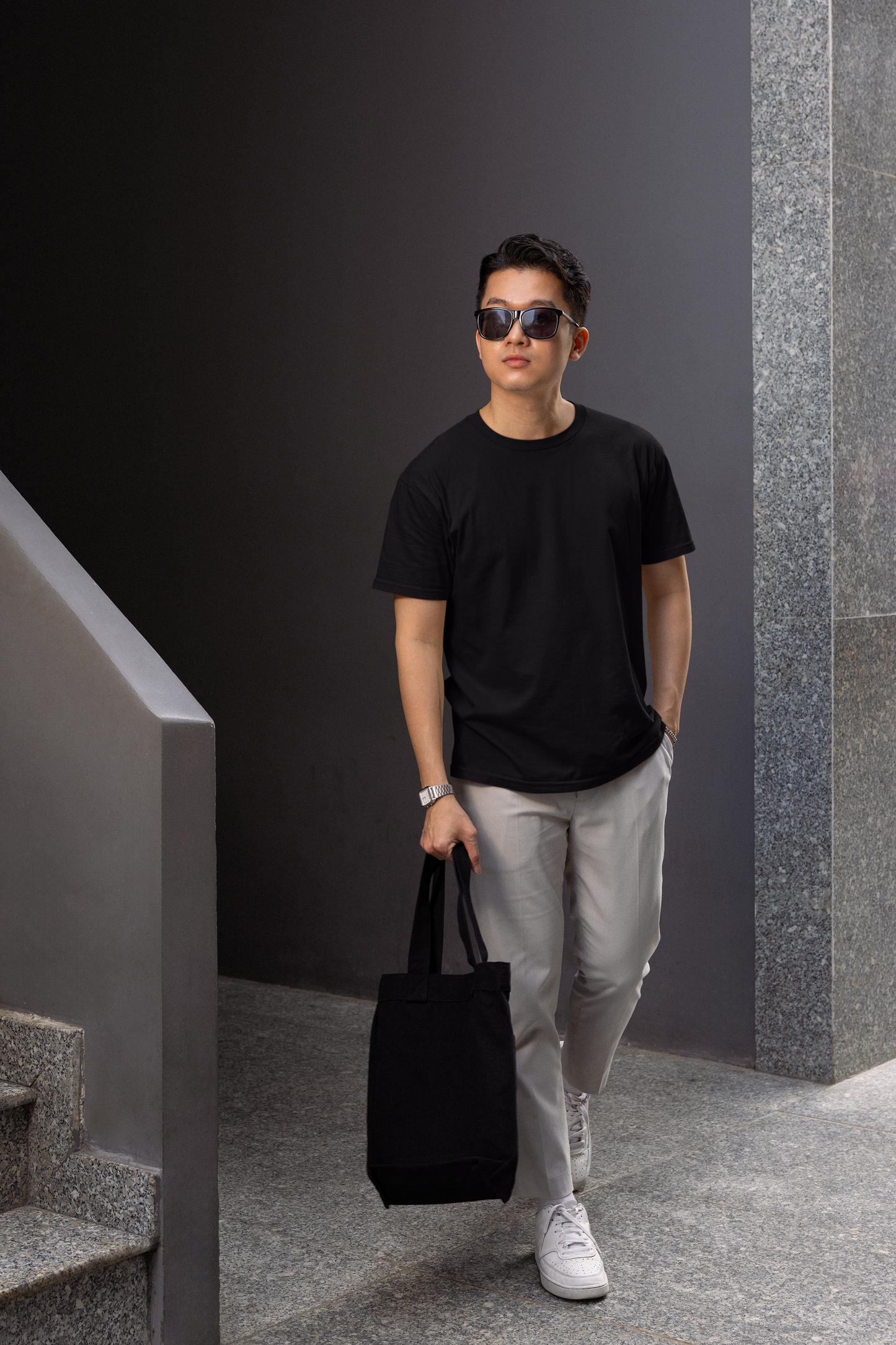 Black Premium Supima 180 GSM Unisex Round Neck
