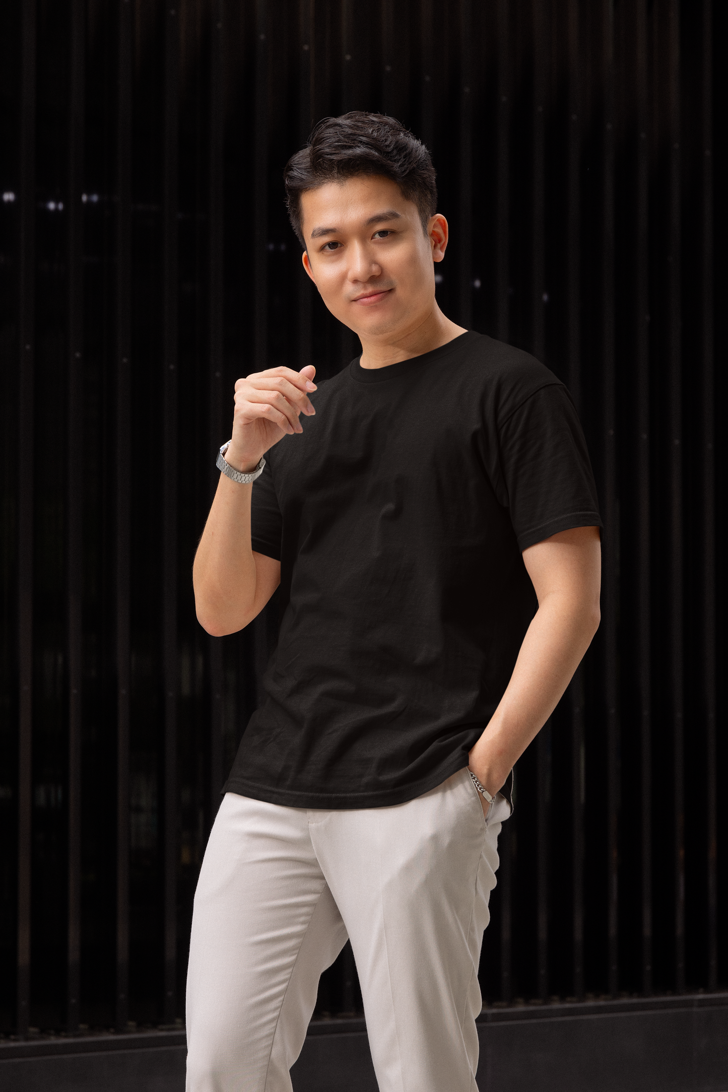 Black Premium 240 GSM Unisex Round Neck