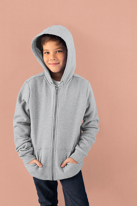 Grey HTR  Kids premium Snowsoft Zipper Hoodie