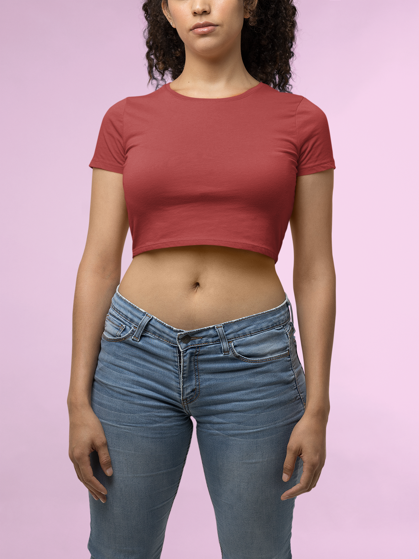 Red Premium 160 Women Crop Top