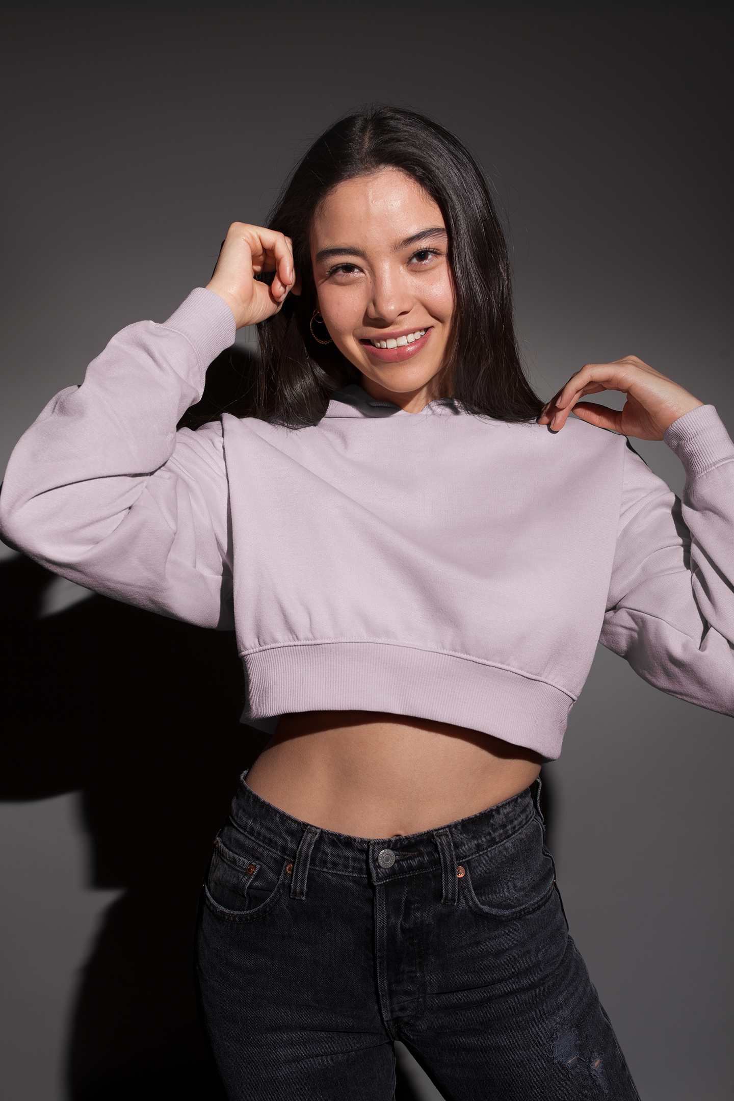 Soft Pink Snowsoft Women Crops Hoodie