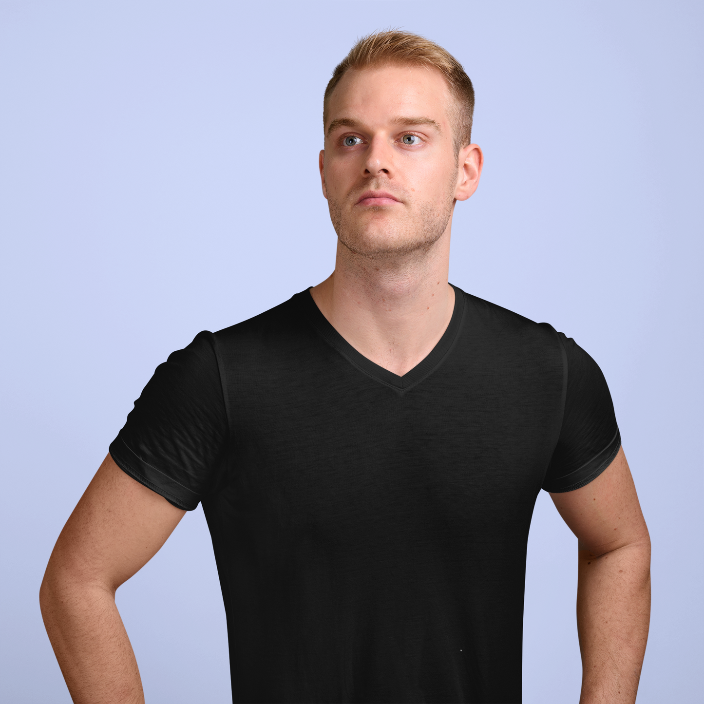 Black Men Premium 160 V-Neck