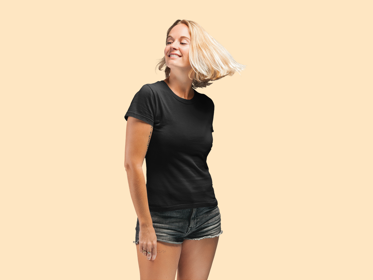 Black Premium Venus 180 GSM Unisex Round Neck