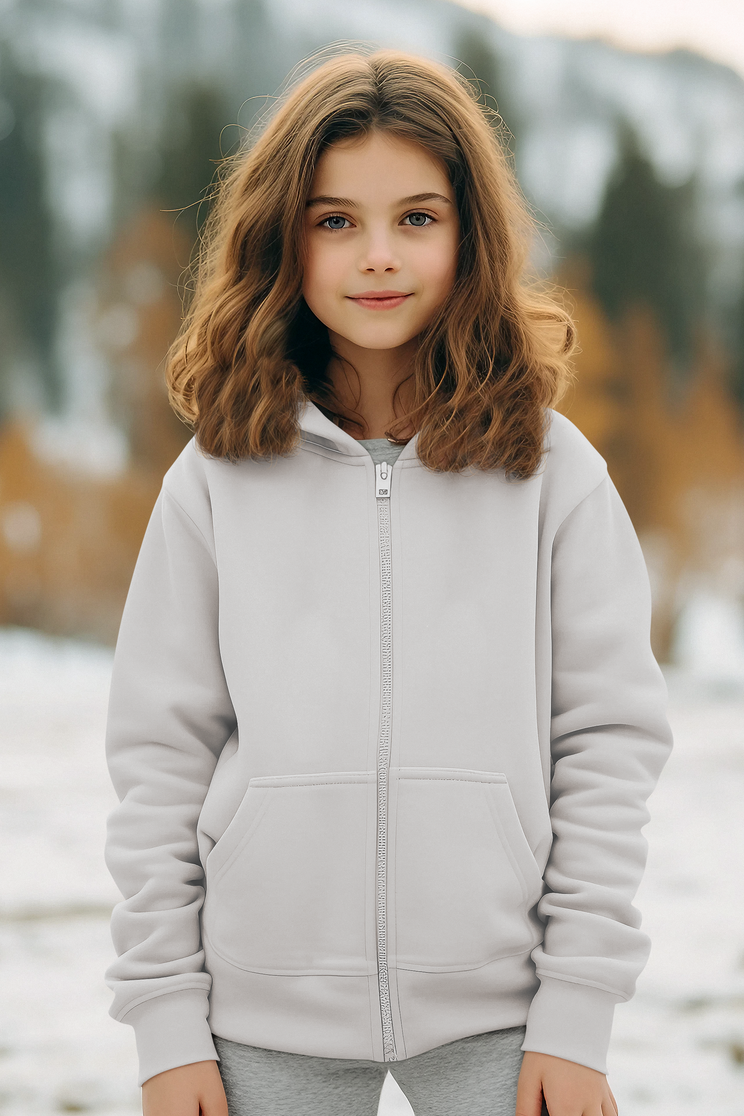 Grey HTR  Kids premium Snowsoft Zipper Hoodie