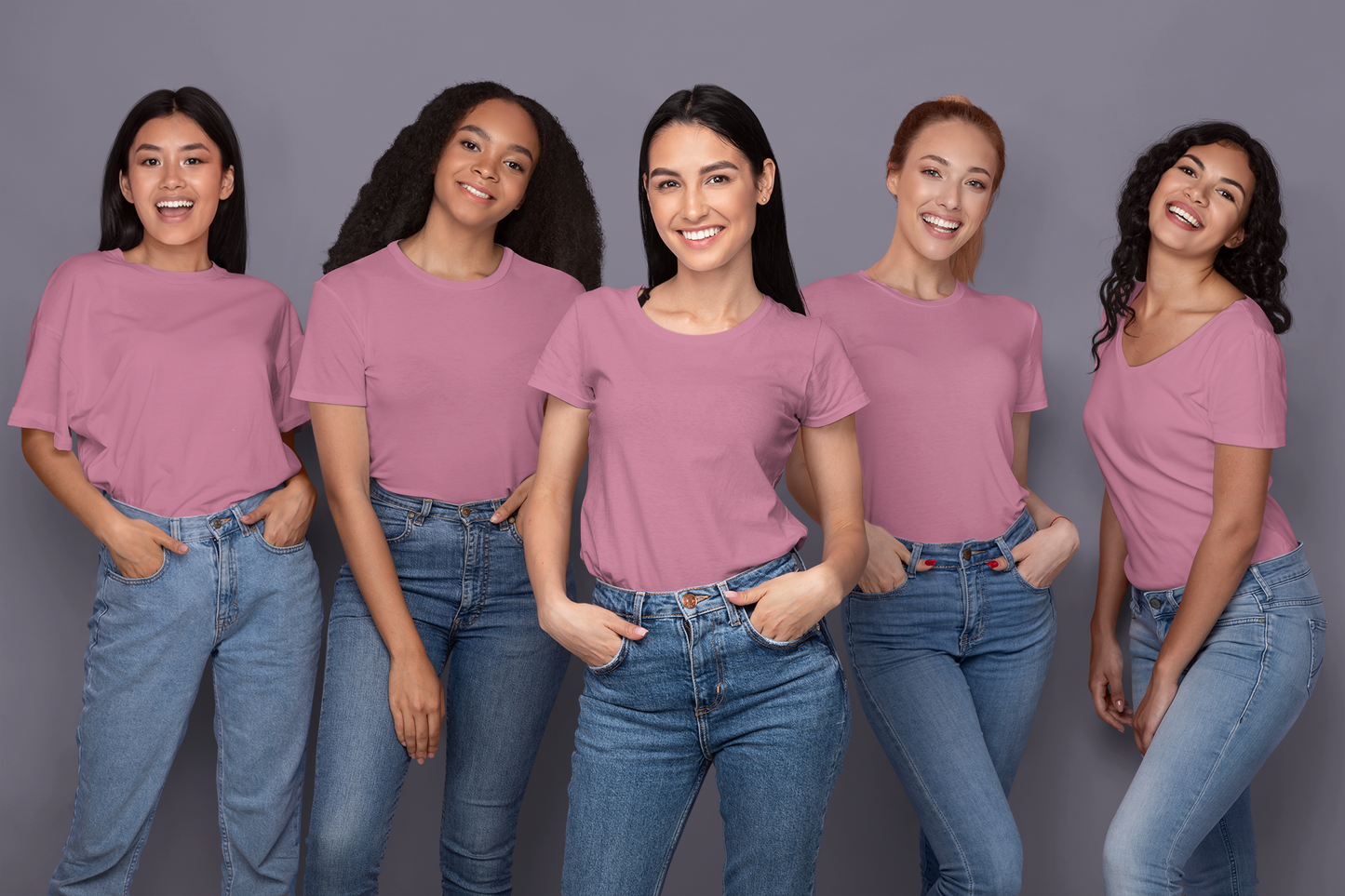 Pink Premium 160 Women Round Neck