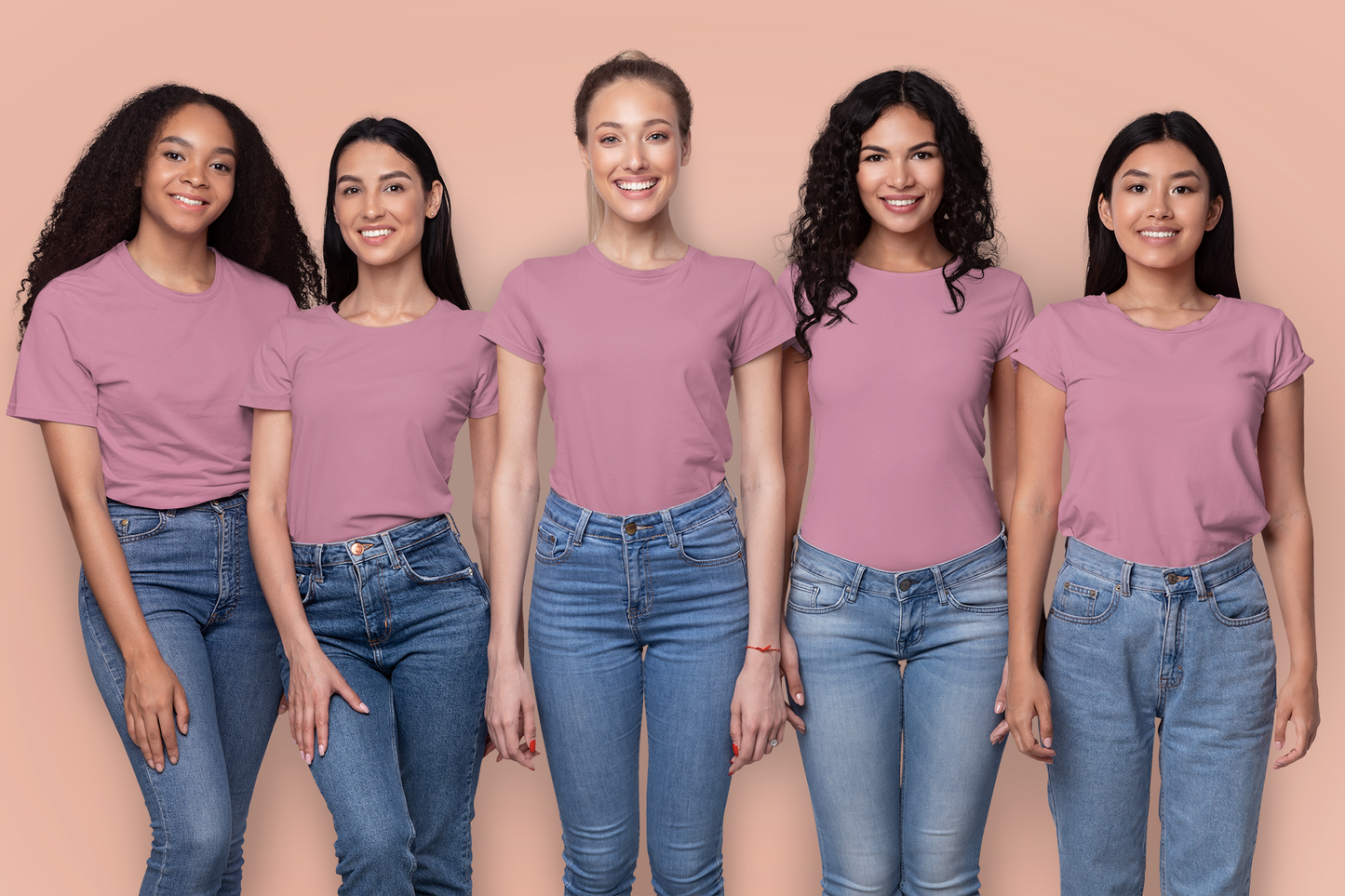 Pink Premium 160 Women Round Neck