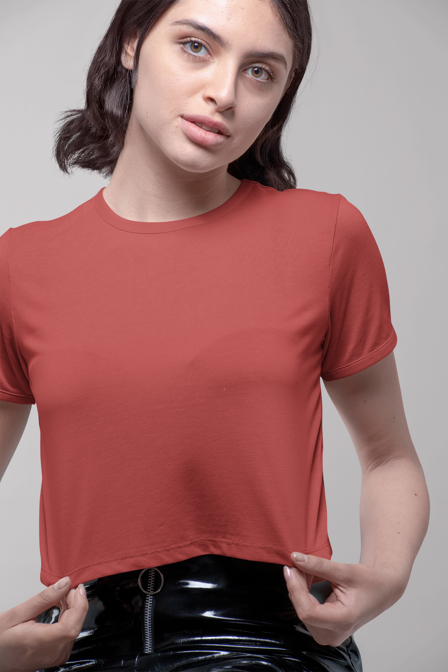 Red Premium 160 Women Crop Top