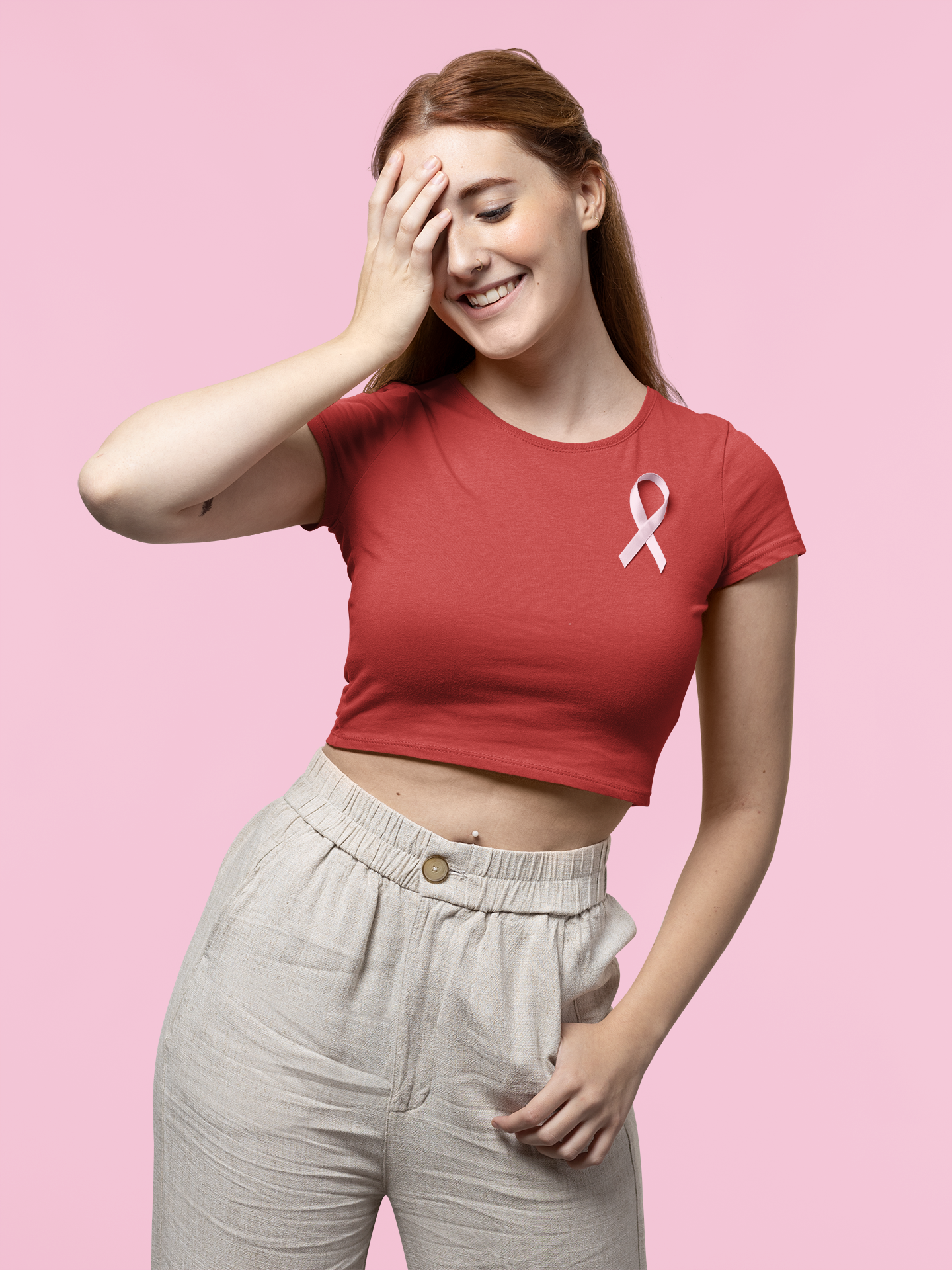 Red Premium 160 Women Crop Top