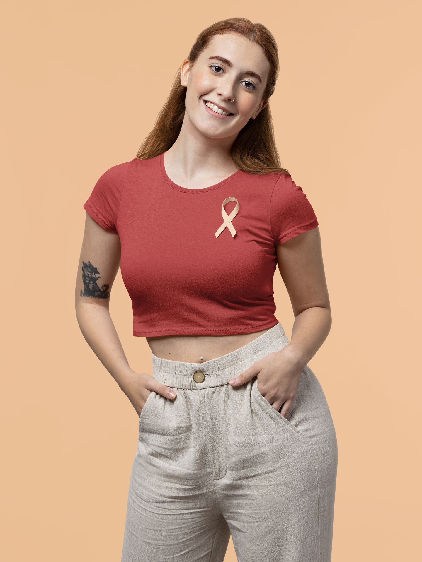 Red Premium 160 Women Crop Top