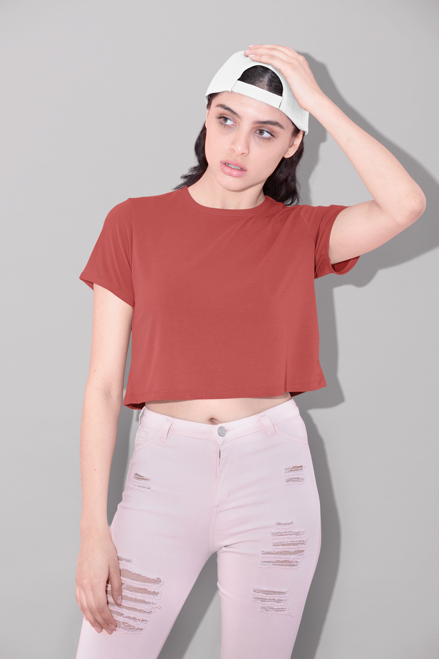Red Premium 160 Women Crop Top