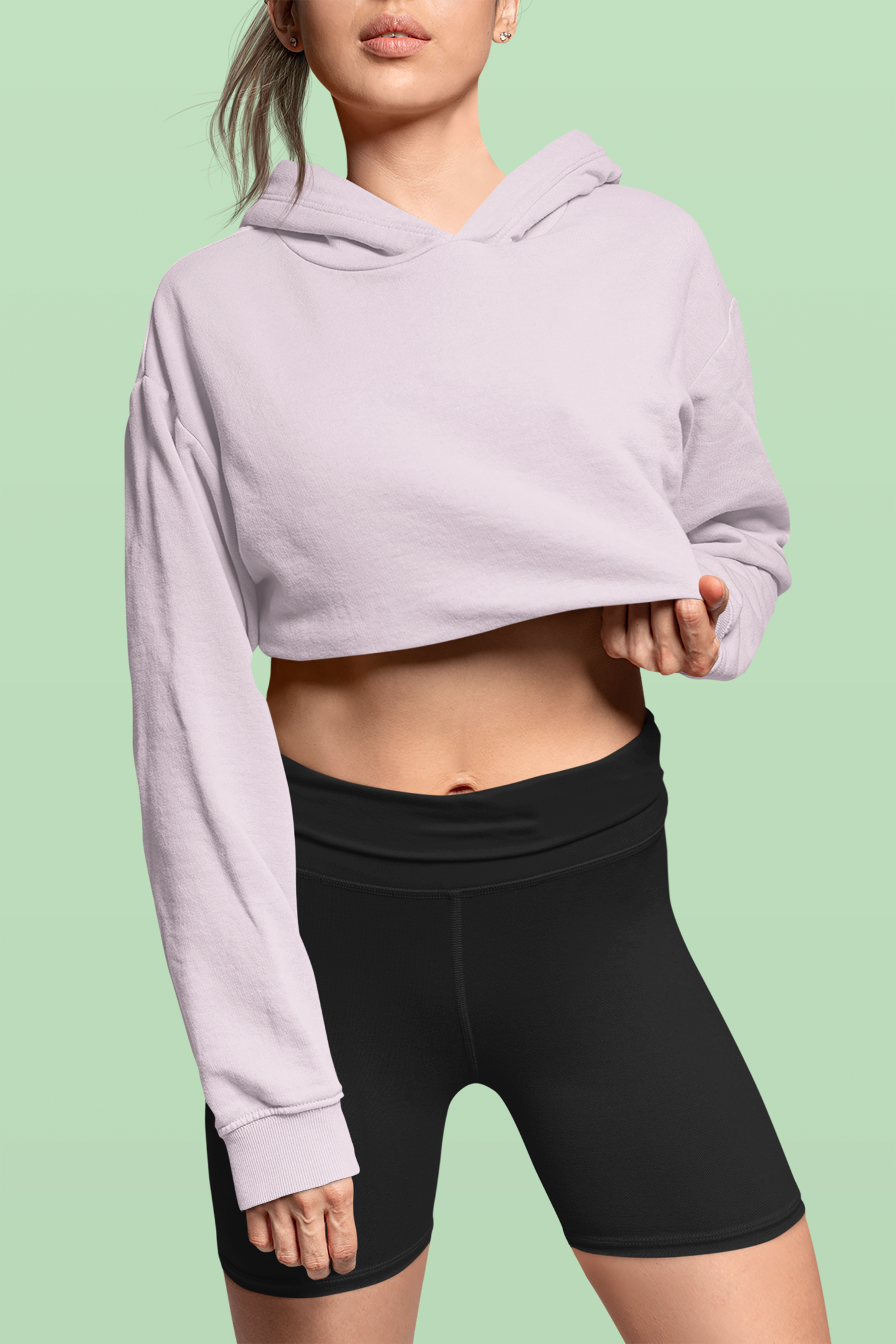 Soft Pink Snowsoft Women Crops Hoodie
