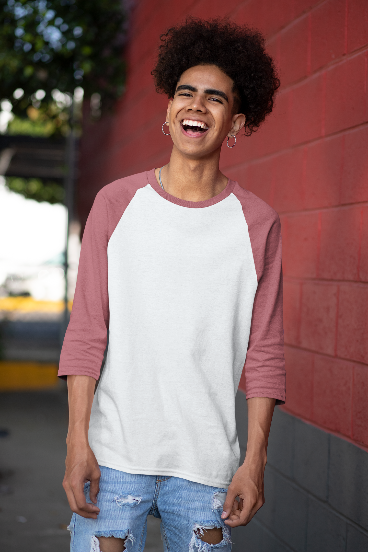 White Cardinal HTR Men Premium 180 Raglan Full Sleeve