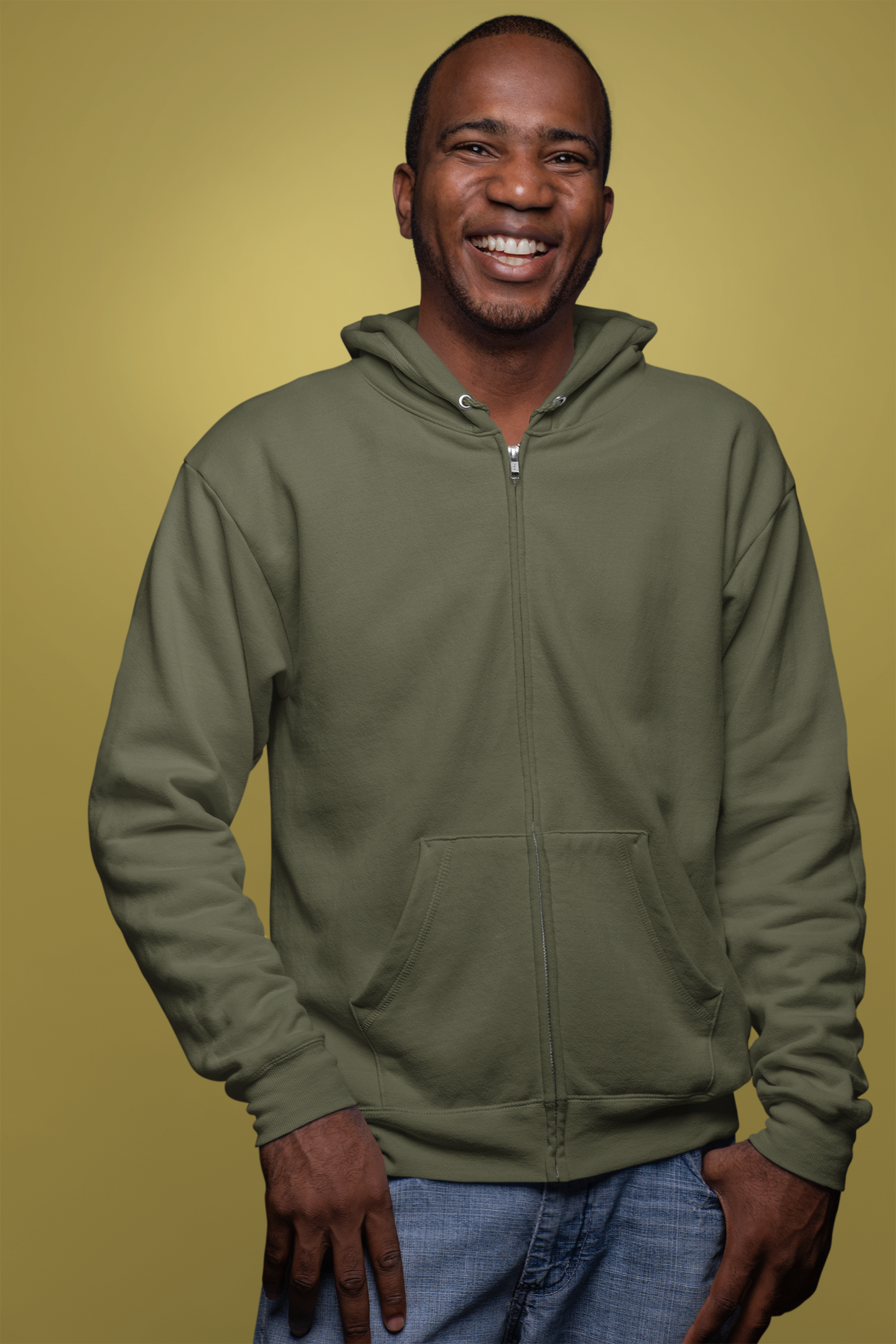 Olive Green Snowsoft Unisex Zipper Hoodie