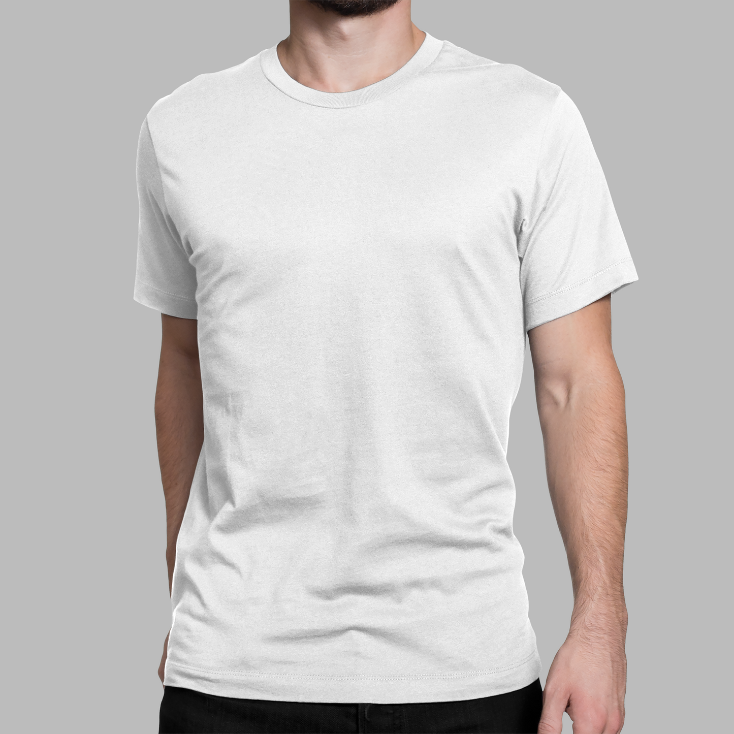 White Platinum 180 GSM Unisex Round Neck