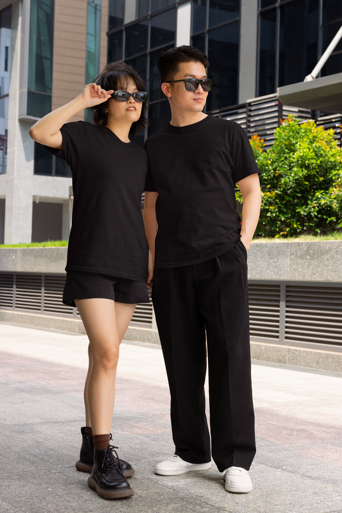 Black Premium 240 GSM Unisex Round Neck