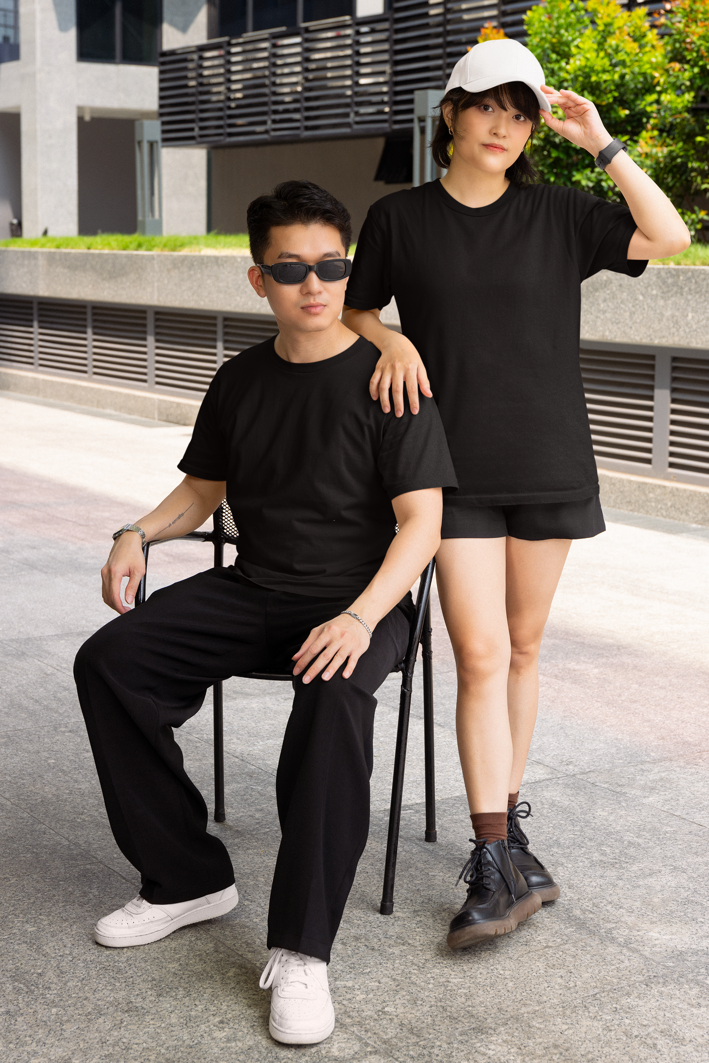 Black Premium 240 GSM Unisex Round Neck