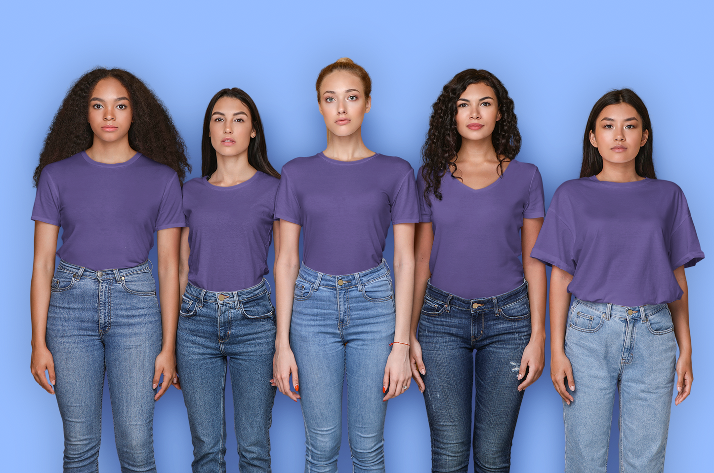 Purple Premium 160 Women Round Neck