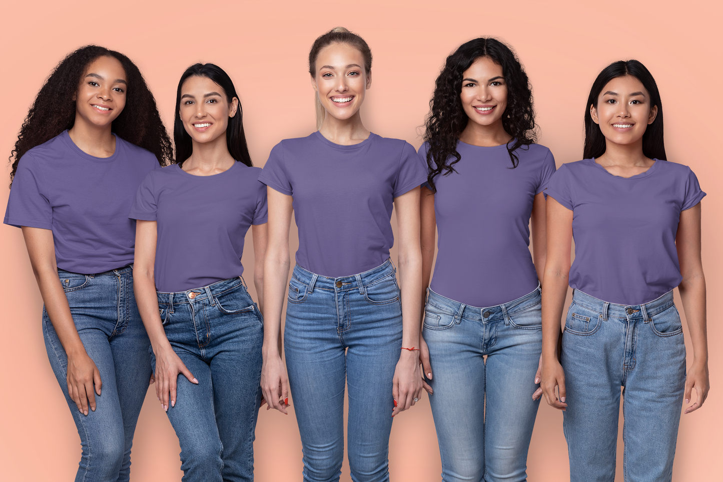 Purple Premium 160 Women Round Neck