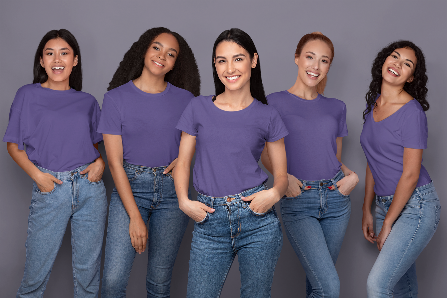 Purple Premium 160 Women Round Neck
