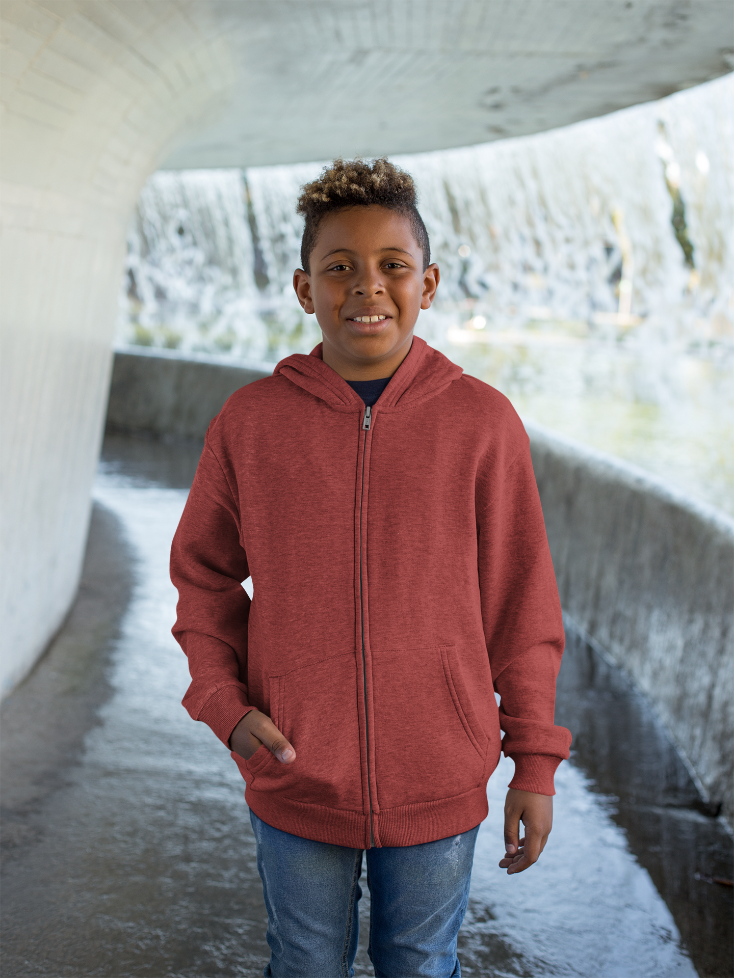 Red  Kids premium Snowsoft Zipper Hoodie