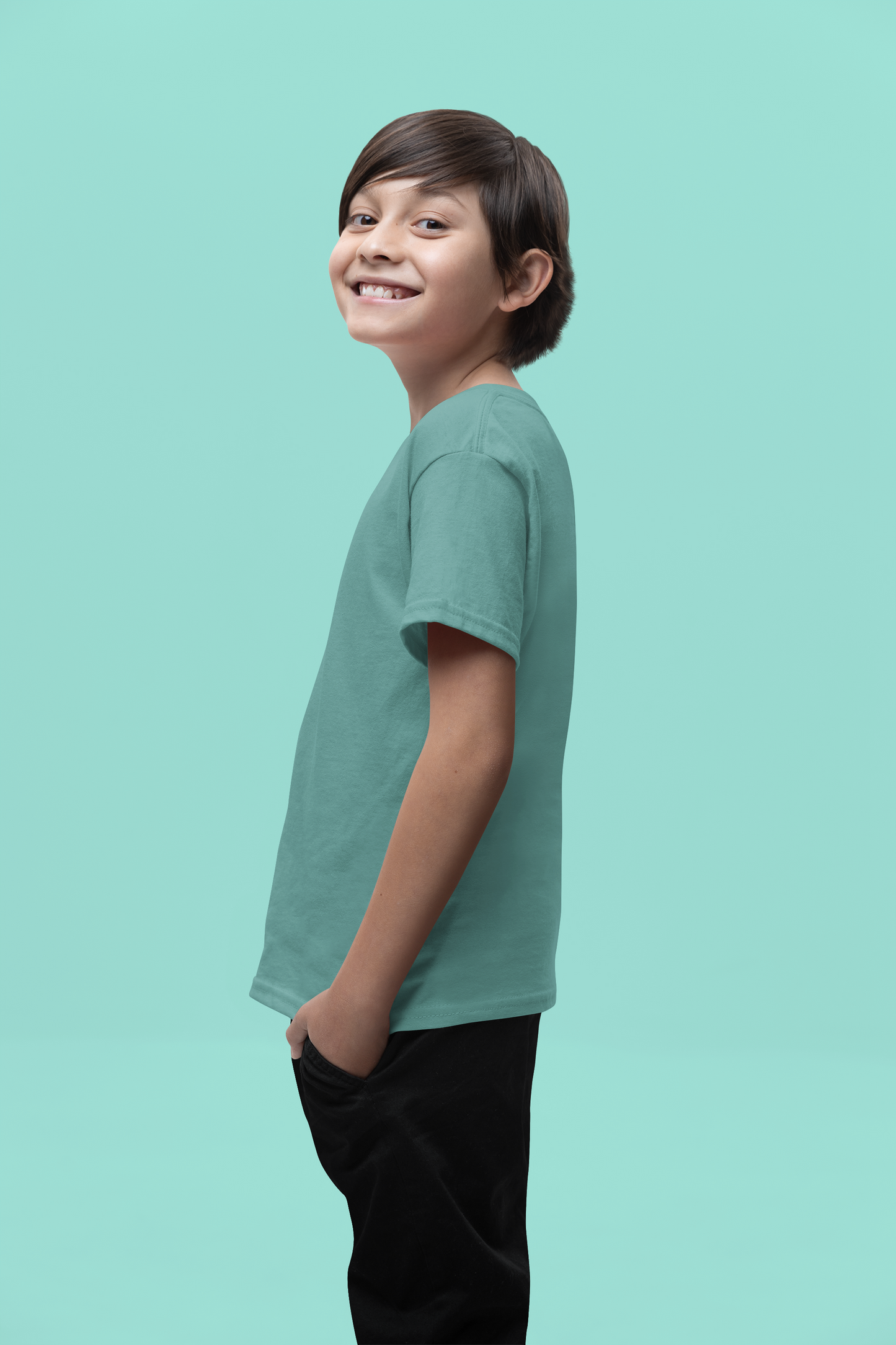 Teal Kids Premium 160 Round Neck