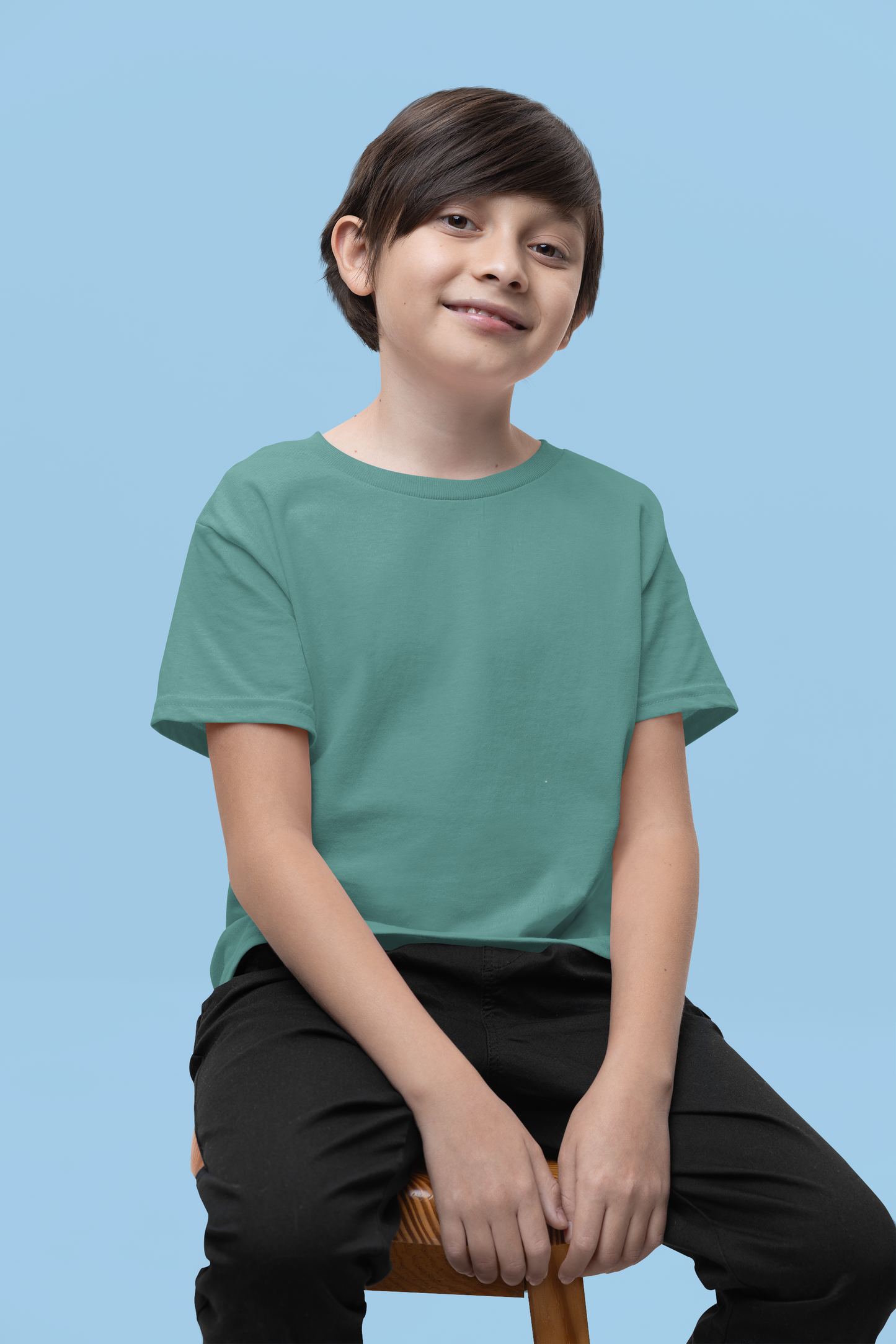 Teal Kids Premium 160 Round Neck