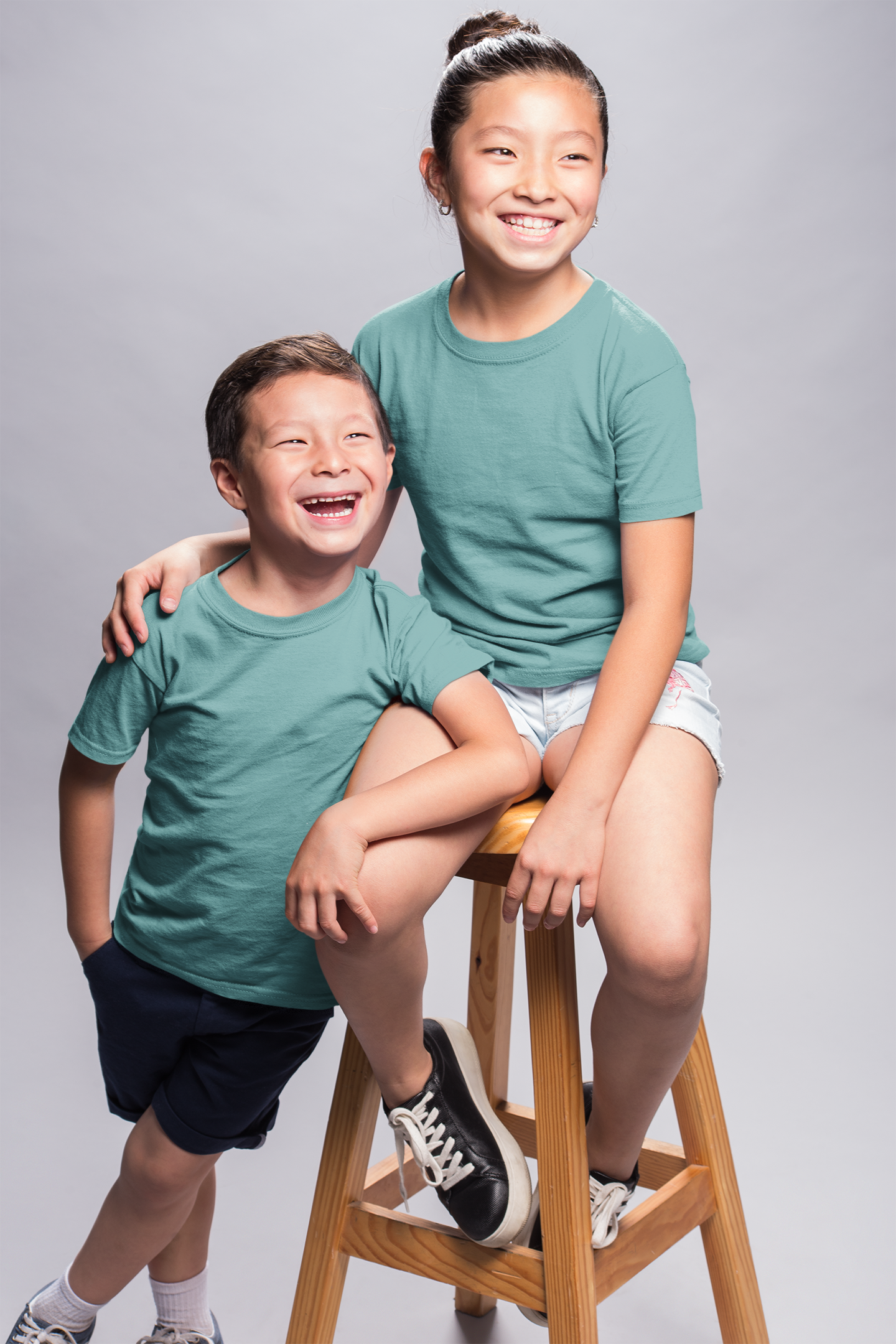 Teal Kids Premium 160 Round Neck