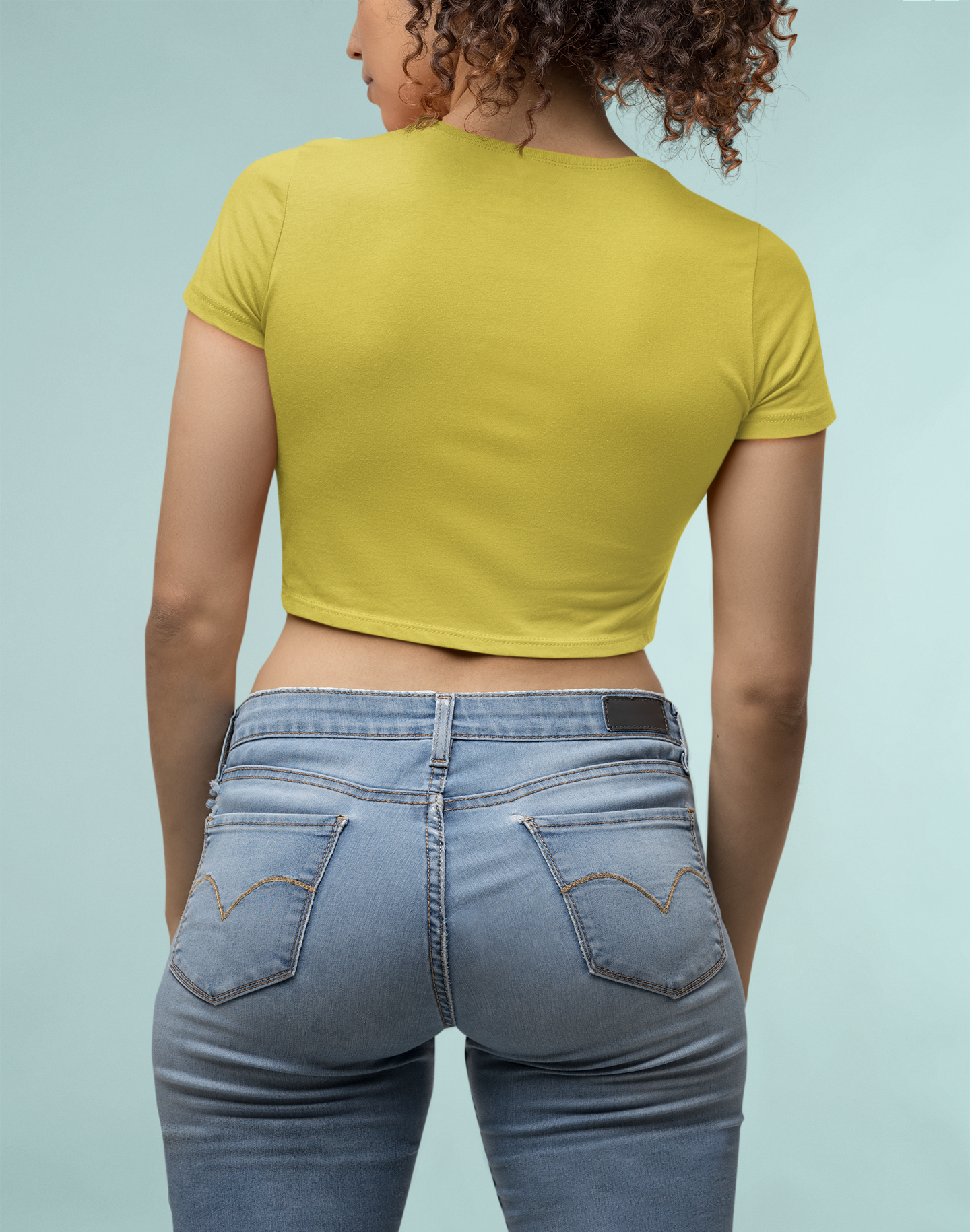Yellow Premium 160 Women Crop Top