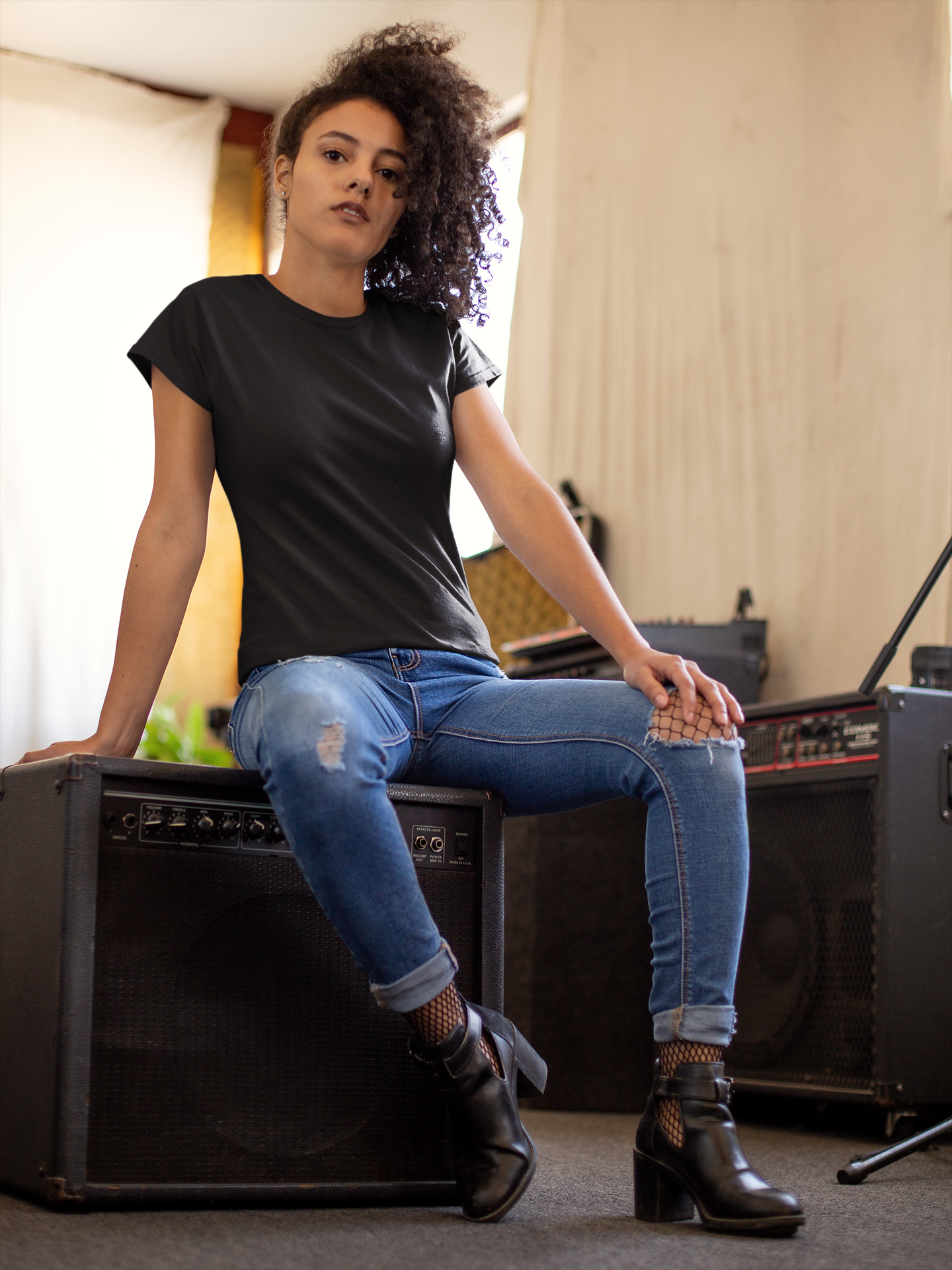 Black Premium 160 GSM Unisex Round Neck