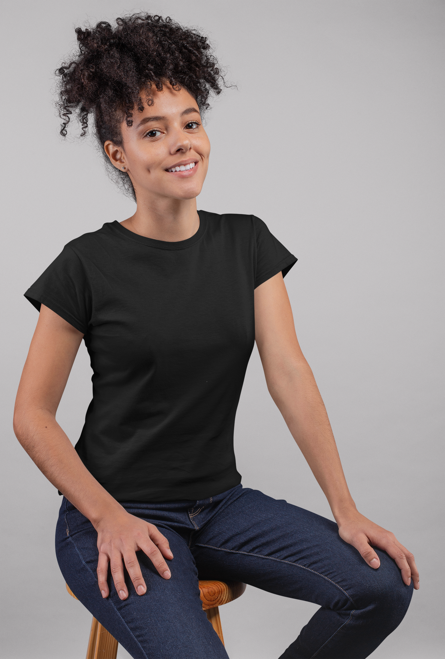 Black Premium 160 GSM Unisex Round Neck