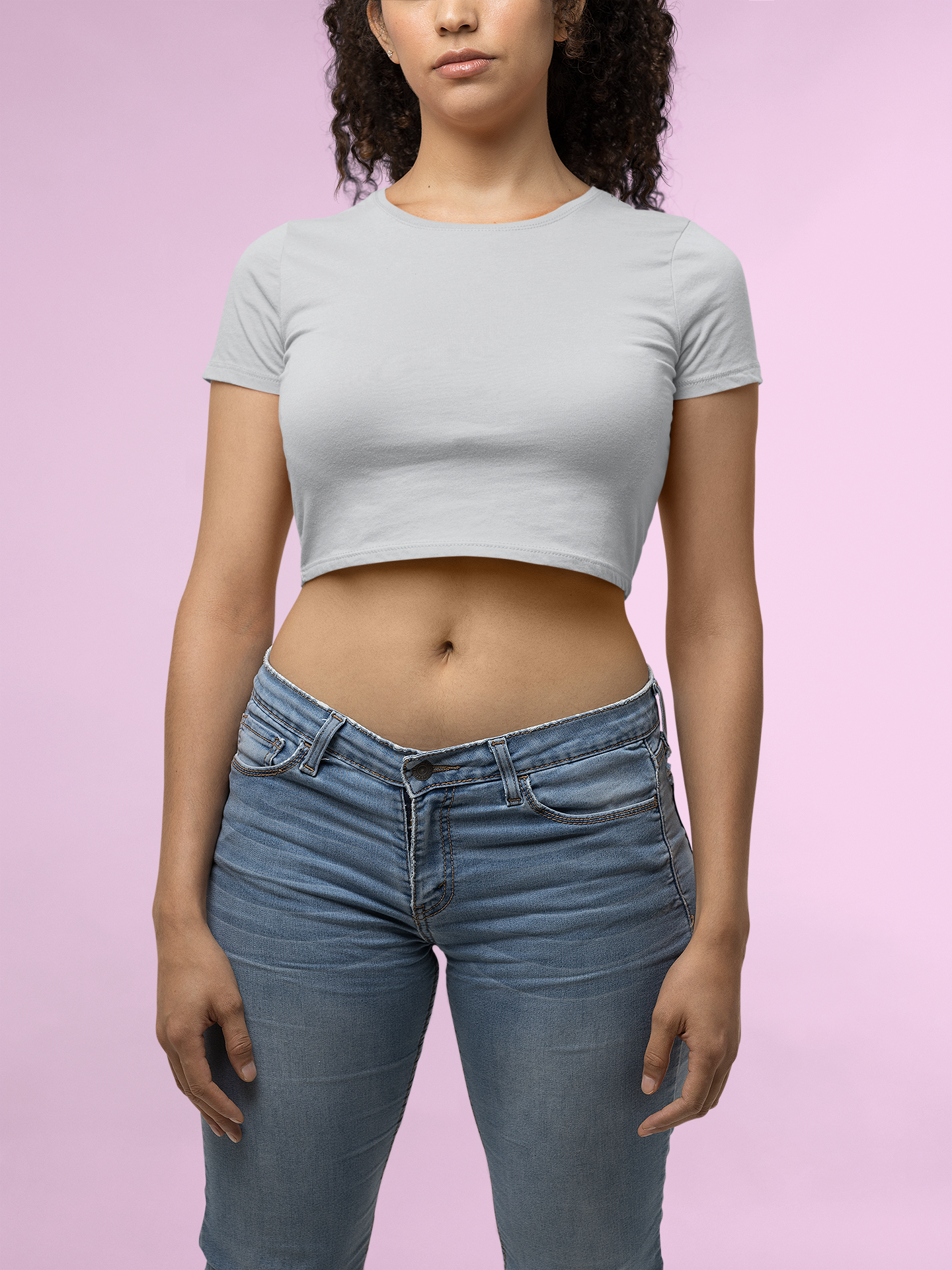 Grey HTR Premium 160 Women Crop Top