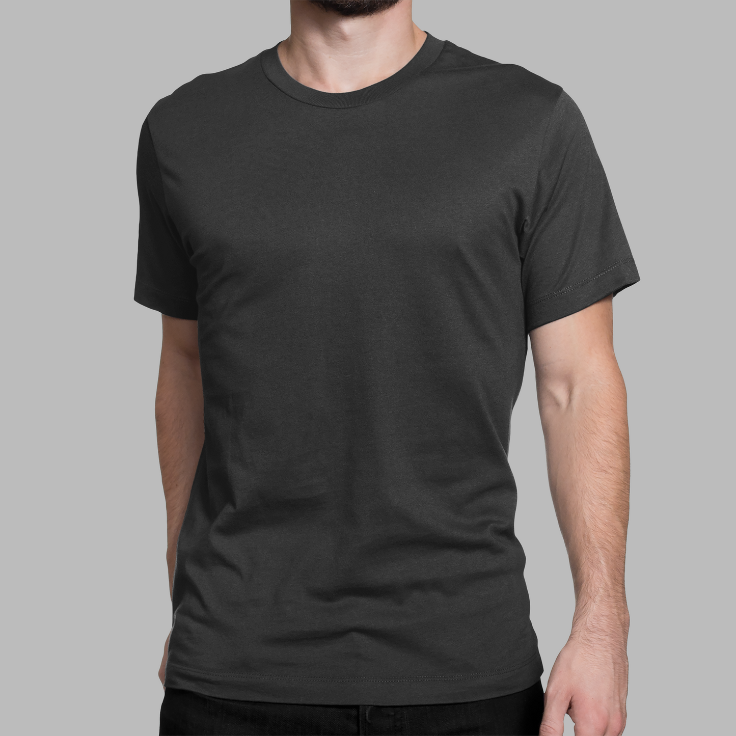 Black HTR Premium 160 GSM Unisex Round Neck
