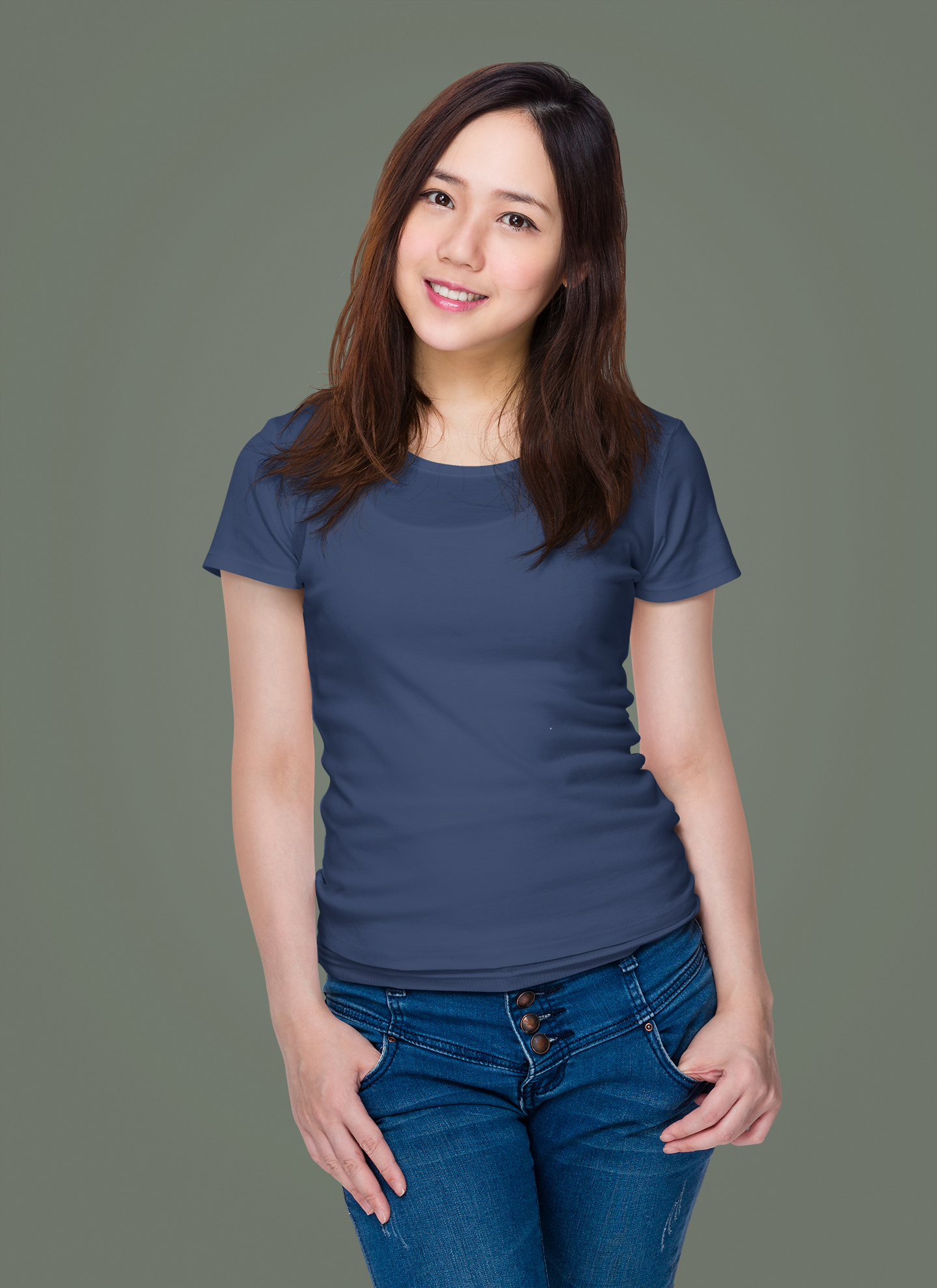 Dark Navy Blue Premium Venus 180 GSM Unisex Round Neck