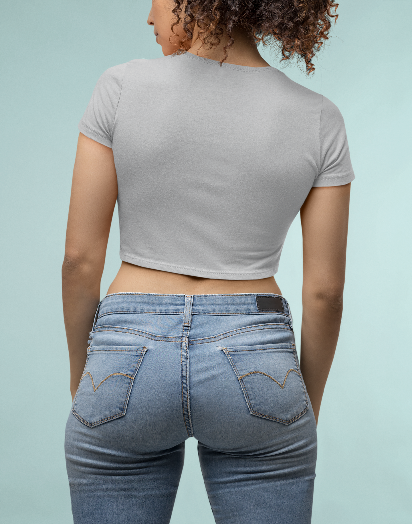 Grey HTR Premium 160 Women Crop Top