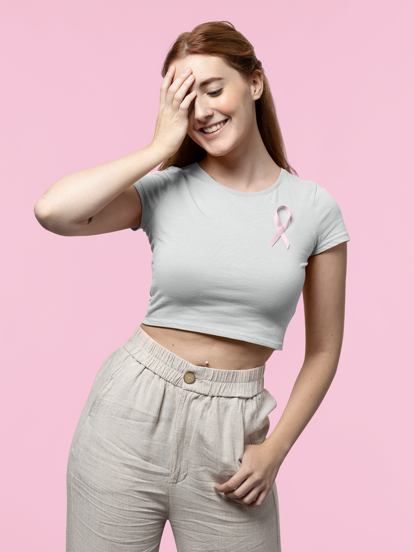 Grey HTR Premium 160 Women Crop Top