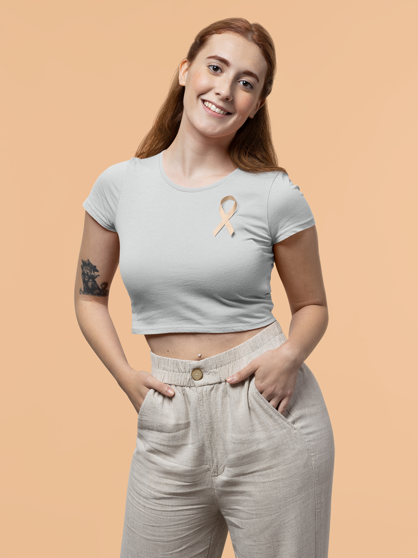 Grey HTR Premium 160 Women Crop Top