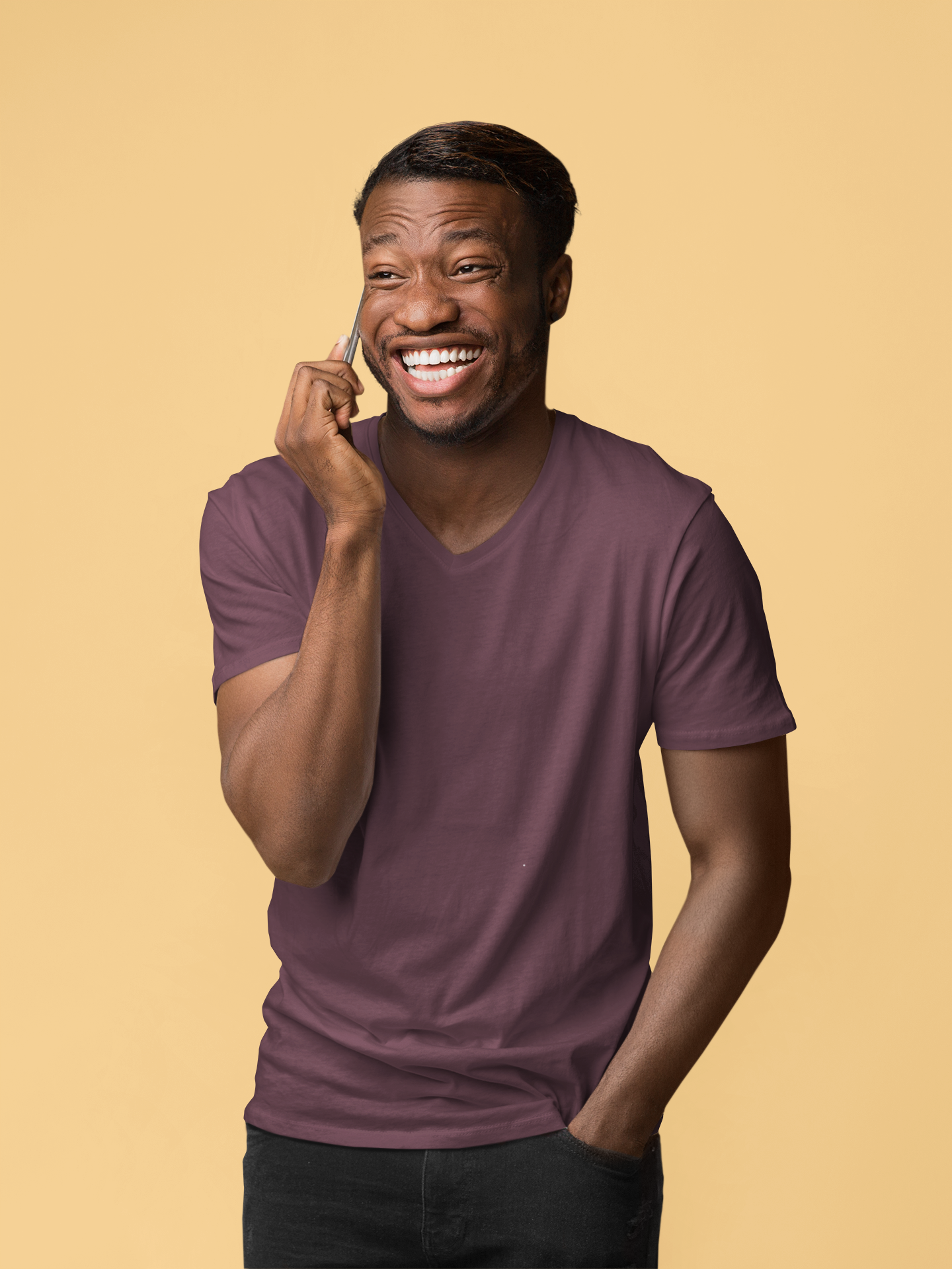 Maroon Men Premium 160 V-Neck