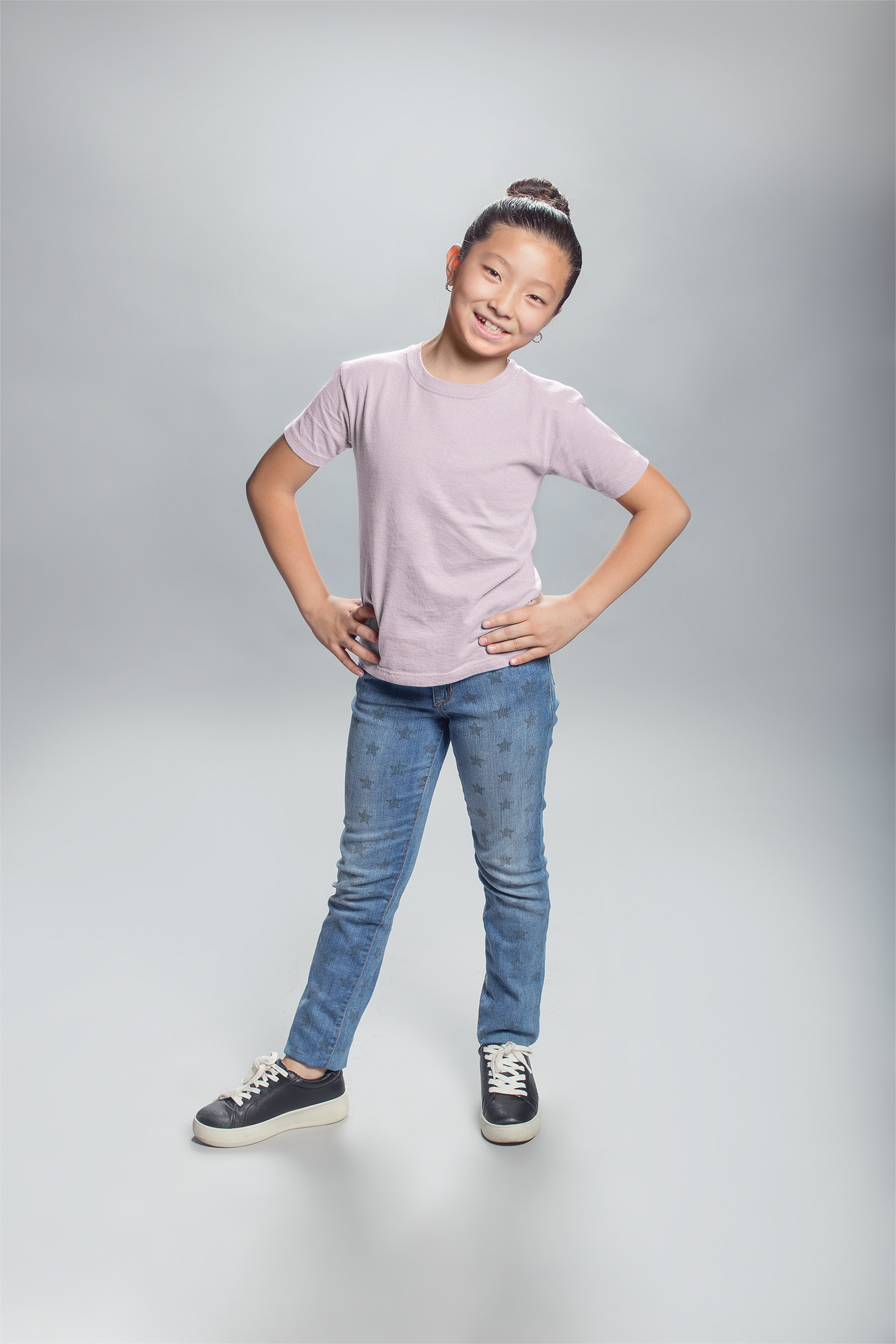 Soft Pink Kids Premium 160 Round Neck