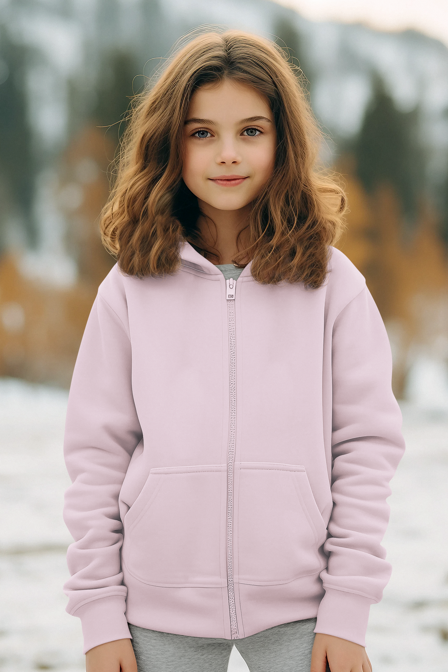 Soft Pink Kids premium Snowsoft Zipper Hoodie