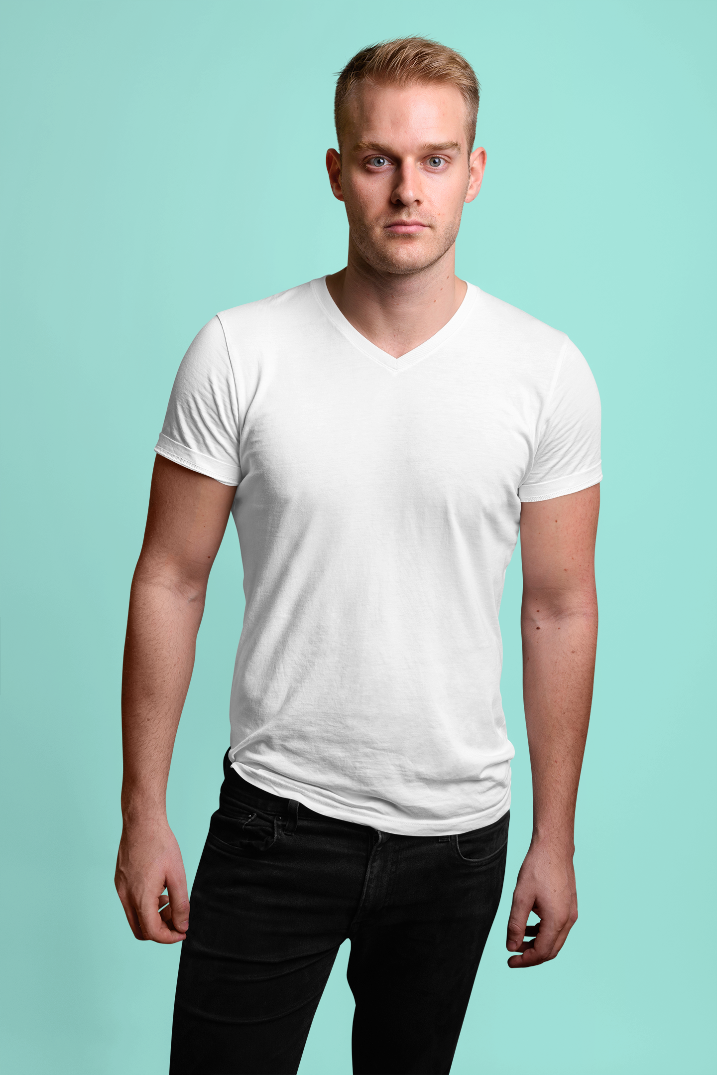 White Men Premium 160 V-Neck