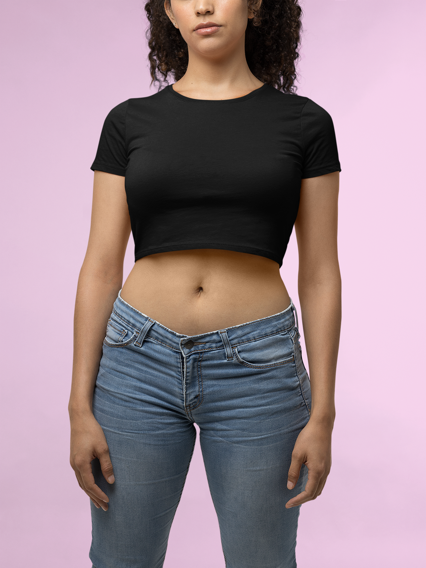 Black Premium 160 Women Crop Top