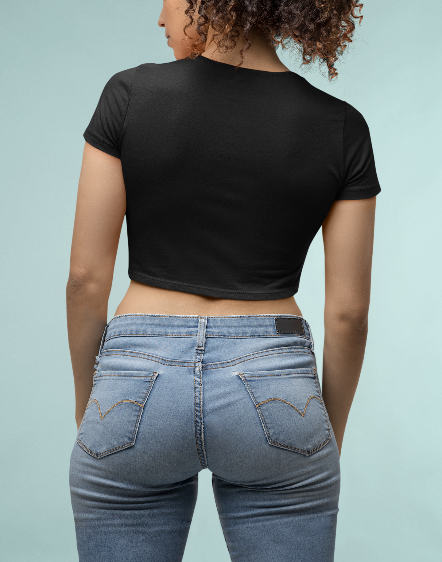 Black Premium 160 Women Crop Top