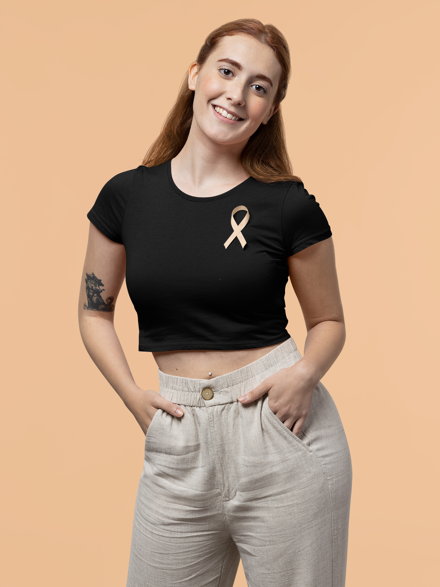 Black Premium 160 Women Crop Top