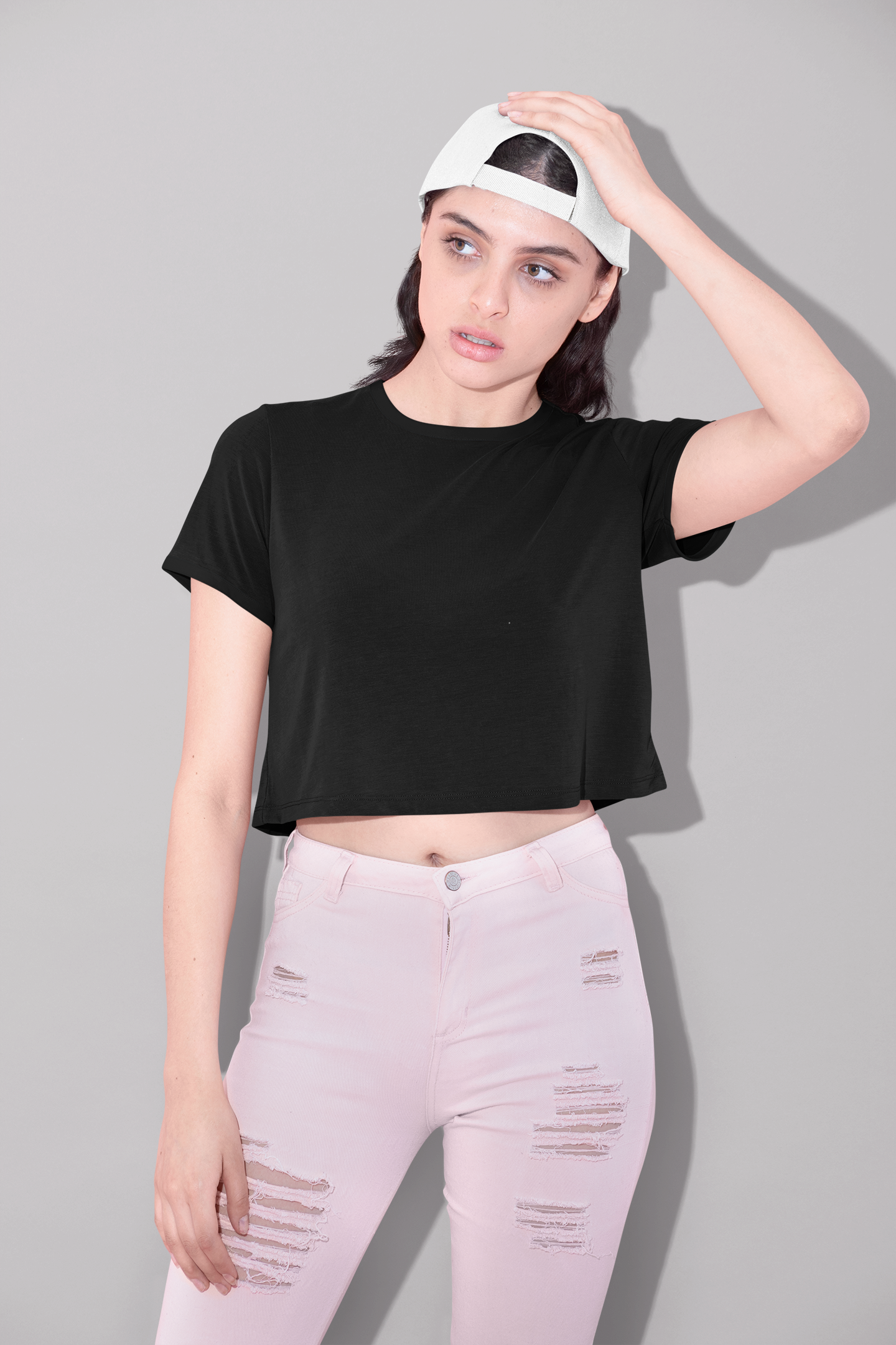 Black Premium 160 Women Crop Top