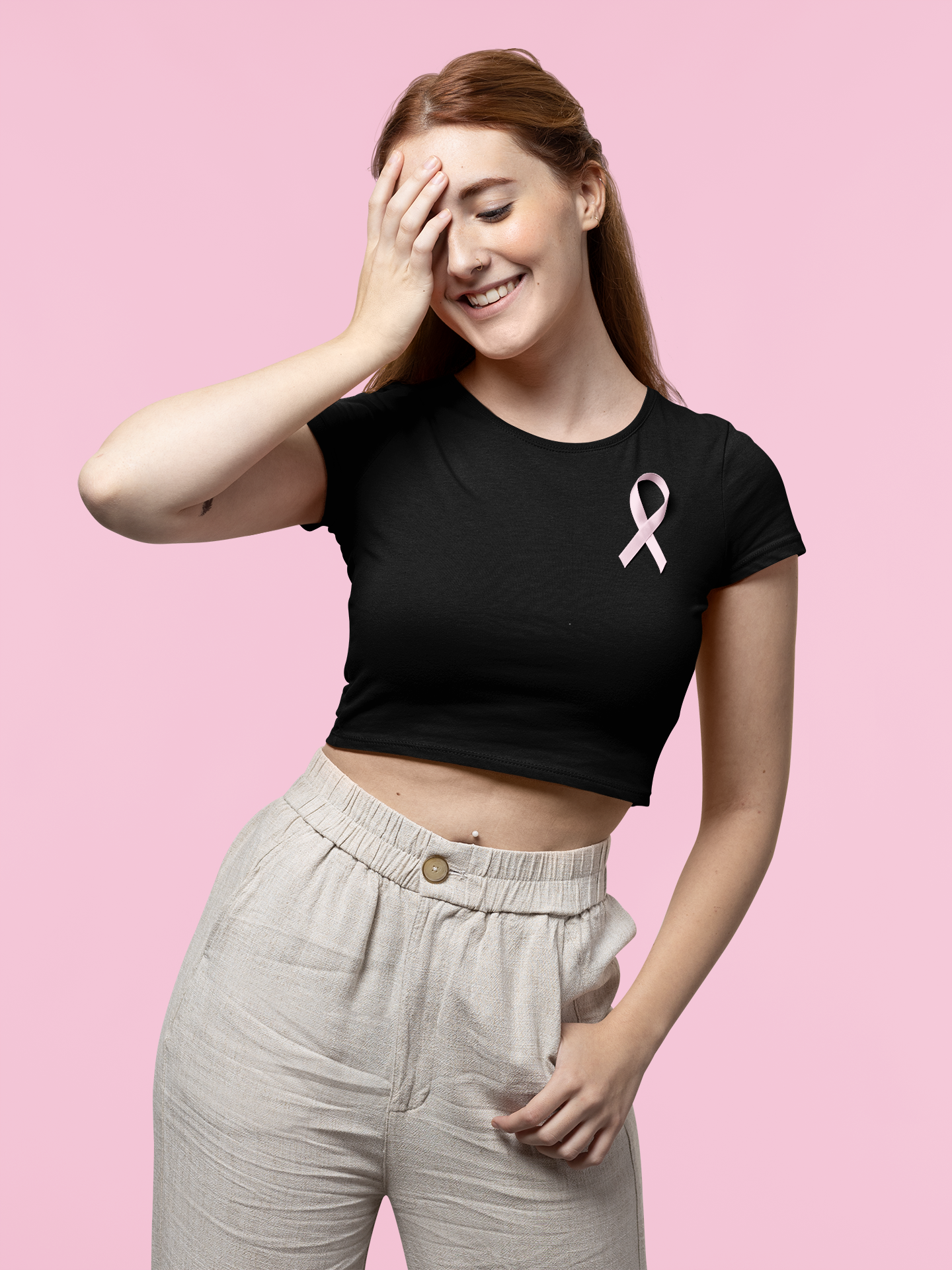 Black Premium 160 Women Crop Top