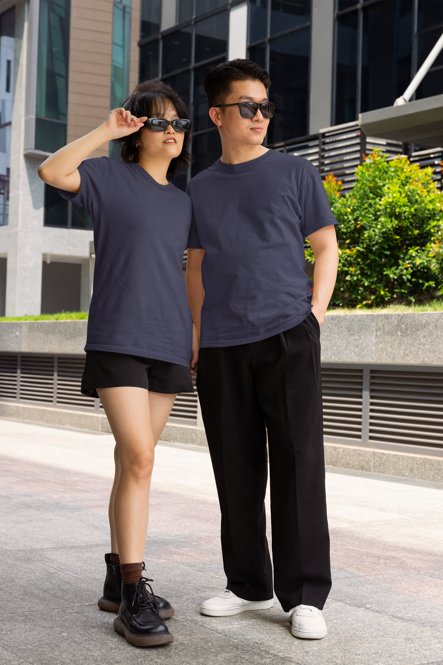 Navy Blue Premium 240 GSM Unisex Round Neck