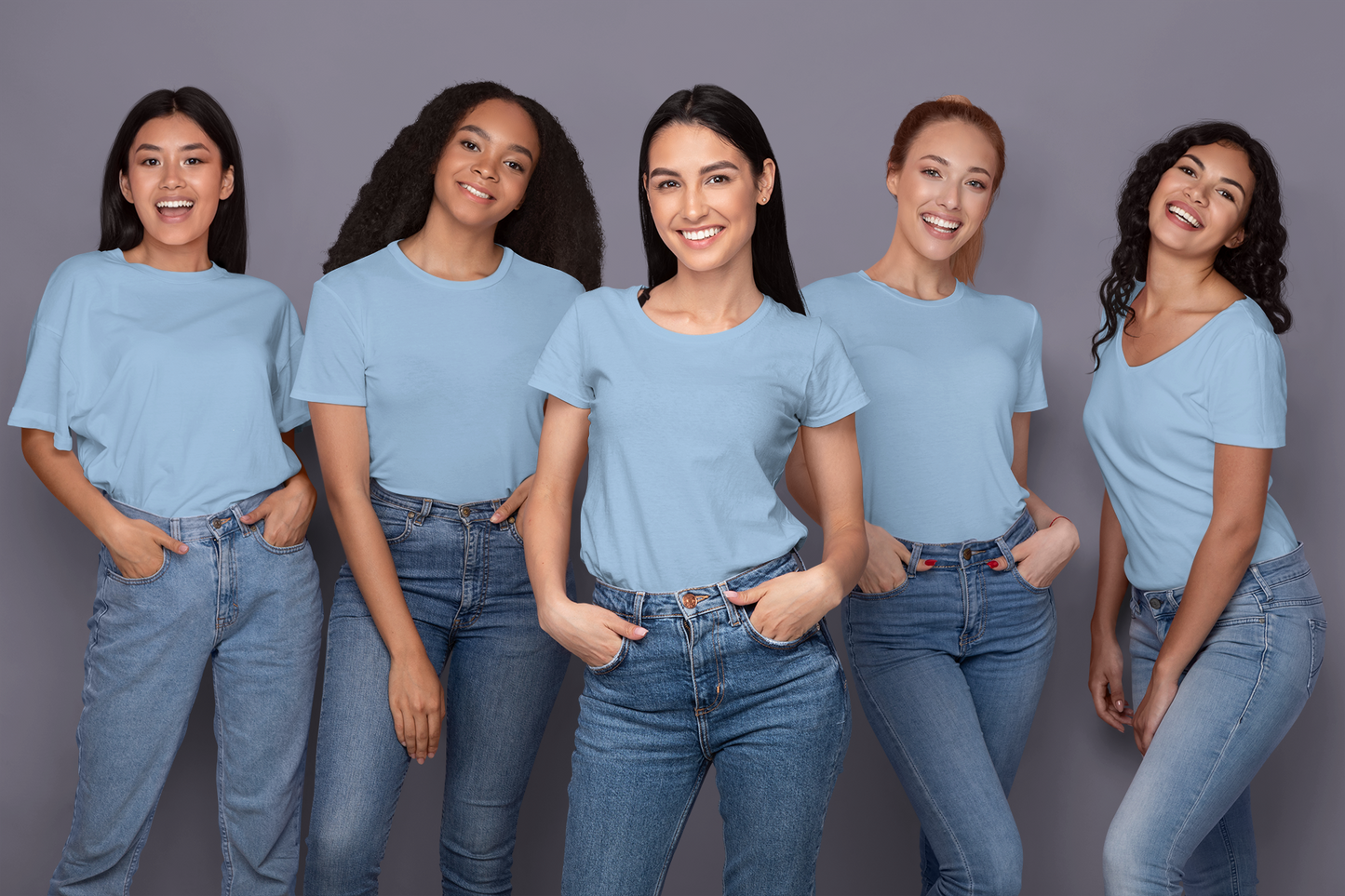 Ocean Blue Premium 160 Women Round Neck