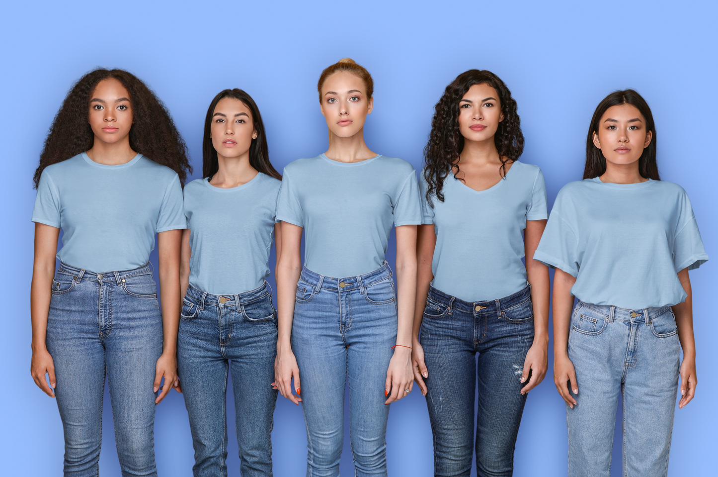 Ocean Blue Premium 160 Women Round Neck