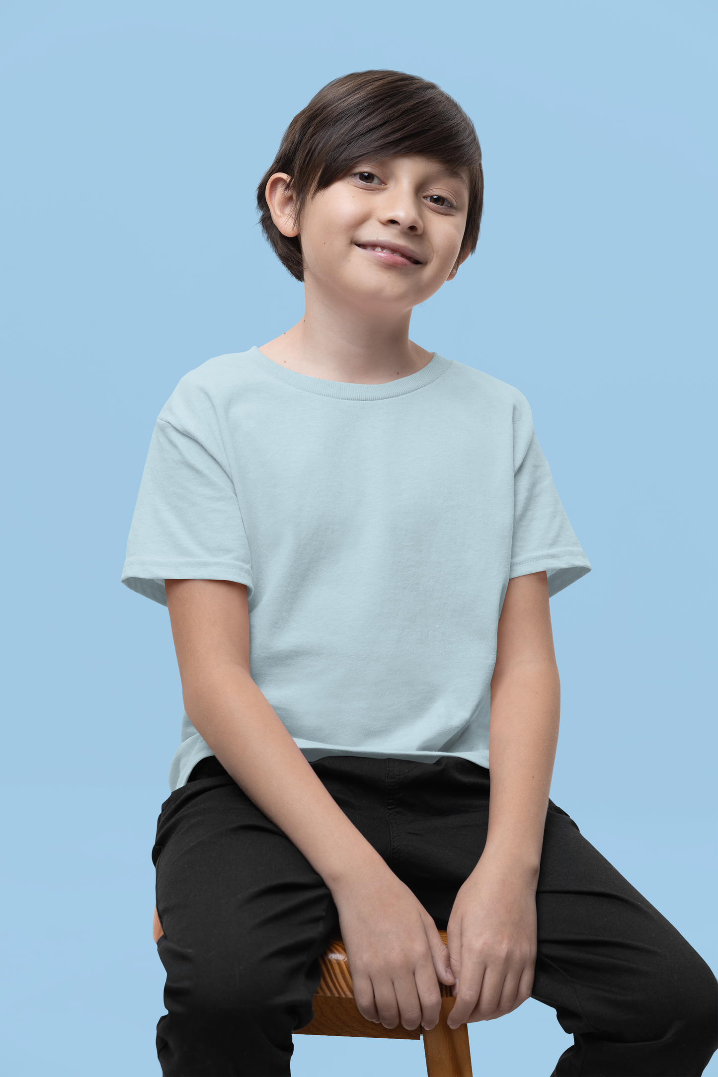 Sky Blue Kids Premium 160 Round Neck