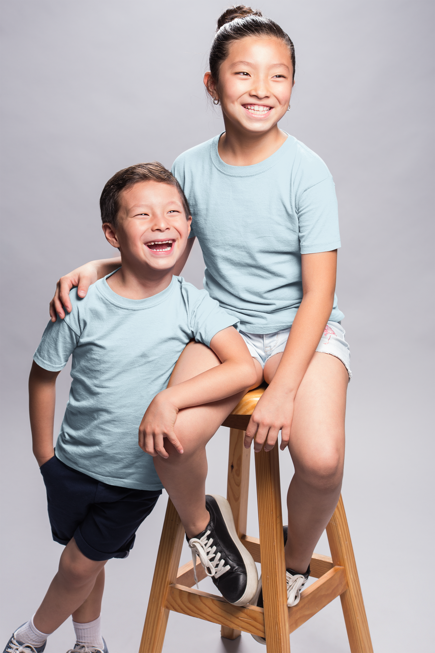 Sky Blue Kids Premium 160 Round Neck
